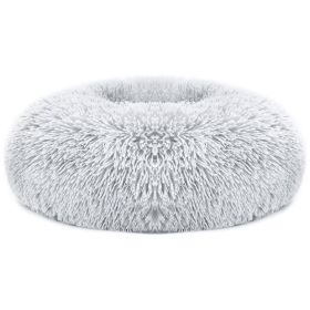 Pet Dog Bed Soft Warm Fleece Puppy Cat Bed Dog Cozy Nest Sofa Bed Cushion M Size (Color: Gray, size: m)
