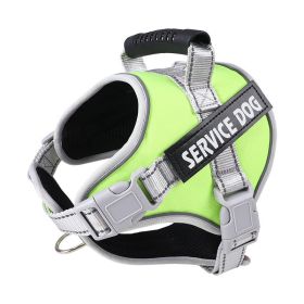 No Pull Service Dog Vest Harness For Dog & Cat; Breathable Soft Dog Vest Harness For Outdoor Walking (Color: Green, size: m)