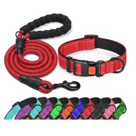 No Pull Dog Harness; Adjustable Nylon Dog Vest & Leashes For Walking Training; Pet Supplies (Color: Red, size: m)