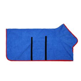 Pet Bath Towel For Dog & Cat; Microfiber Dog Bathrobe; Absorbent Cat Towel; Quick Dry Pet Bathrobe (Color: Royal Blue, size: m)