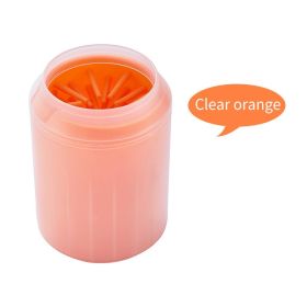 1pc Pet Paw Cleaner. Pet Cleaning Foot Cup For Dog And Cat; Pet Grooming Supplies (Color: Orange, size: m)