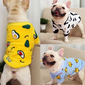 Autumn/Winter warm dog coat Small; medium dog; Flannel warm dog clothing pet supplies; dog clothing (colour: Duck beckoning under the blue sky, size: m)